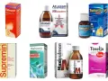 Szukasz co na suchy kaszel u dziecka? Na zdjęciu syropy: Sinecod, Atussan, Theraflu, Supremin, Natussic, Maxipulmon, Toselix.