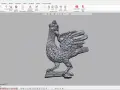 Model orła z koroną, widoczny w programie do modelowania 3D. Powierzchnia rzeczywista obiektu jest szczegółowo odwzorowana.