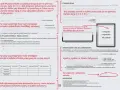 Zdjęcie przedstawia fragment formularza wniosku o wydanie prawa jazdy z zaznaczonymi polami i instrukcjami.