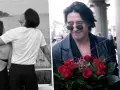 Dawid Kwiatkowski z partnerką nad morzem i Dawid Kwiatkowski z bukietem czerwonych róż.
