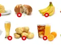 Undvik dessa livsmedel vid ketosdiet: pasta, bröd, bananer, godis, ris, öl, potatis, läsk, juice, apelsiner och munkar.