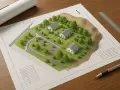 Plan osiedla z domkami i drogami. Zastanawiasz się, dlaczego działki w województwie podkarpackim są najtańsze w Polsce?