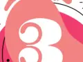 Stylizowana cyfra 3, moja liczba numerologiczna, otoczona abstrakcyjnymi kształtami i elementami graficznymi.