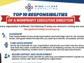 An executive director leads a nonprofit, focusing on leadership, fund development, and board support.
