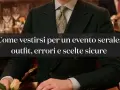 Uomo con giacca verde scuro e cravatta a rombi, perfetto per un dress code elegante serale.