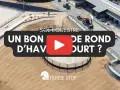 Vue aérienne d'une carrière équestre avec un sol en sable. Le texte "SOL EQUESTRE" et "UN BON D'HAVRE POUR COURT ?" est superposé.