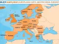 Mapa Europy z zaznaczonymi krajami objętymi EKUZ. Zastanawiasz się, jakie ubezpieczenie turystyczne wybrać? EKUZ to podstawa.
