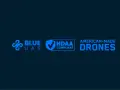 Blue UAS logo with NDAA compliant badge and "American-Made Drones" text.