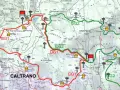 Mappa sentieri con percorsi GG1 e GG2, ideale per un giro malghe Caltrano. Segnalati rifugi e cime.