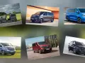 Kolaż zdjęć przedstawiający różne modele busów osobowych.