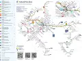 Mapa kolejowa Małopolski z nowym rozkładem jazdy. Schemat linii komunikacyjnych Kolei Małopolskich.