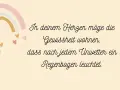 Ein Regenbogen und Herzen, dazu inspirierende zitate zur geburt: "In deinem Herzen möge die Gewissheit wohnen, dass nach jedem Unwetter ein Regenbogen leuchtet.