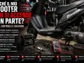 Il mio scooter non parte? Immagine mostra scooter, batteria, candela, multimetro e filtro aria, con testo che elenca cause e soluzioni per il motore che non parte.