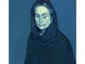 Portrait mélancolique d'une femme voilée, typique de la période bleue de Picasso.