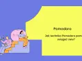 Ilustracja pokazuje, jak technika Pomodoro pomaga w produktywności. Dwie osoby pracują przy laptopach, obok klepsydra i minutnik.