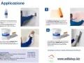 Applicazione di pannelli aerogel per cappotto interno: pulizia, primer, posa rete e stesura prodotto con frattone.