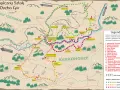 Mapa turystyczna "Magiczny Szlak Ducha Gór" z zaznaczonym szlakiem walońskim, prowadzącym przez Góry Izerskie i Karkonosze.