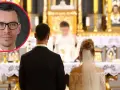 Mężczyzna w okularach obok pary młodej przed ołtarzem. Czy można wziąć ślub kościelny więcej niż raz?