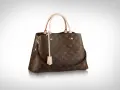 Elegancka torebka LV shopper w klasycznym monogramie, z beżowymi rączkami i długim paskiem. Idealna na co dzień.