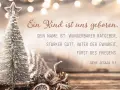 Weihnachts-Bibelspruch: Ein Kind ist uns geboren, sein Name ist Wunderbarer Ratgeber, Starker Gott, Vater der Ewigkeit, Fürst des Friedens. Jesaja 9,5.