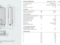 Esquema de instalación de calentador de gas butano, con medidas y conexiones de agua y gas.