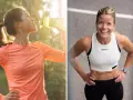 Två löpare, en dricker ur flaska i solljus, den andra ler mot kameran. Bli snabbare på 5 km med rätt träning och återhämtning.