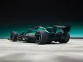 El Aston Martin AMR26, un coche de Fórmula 1 verde esmeralda, listo para la velocidad.