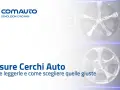 Cerchi auto in esposizione, con il logo Comauto. Guida alle misure dei raggio pneumatici per scegliere quelli giusti.