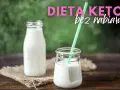 Dieta keto bez nabiału. Dwie butelki z mlekiem, jedna z zieloną słomką. Idealne dla osób z uczuleniem na nabiał.