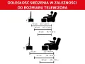 Zalecana odległość od tv dla 40-calowego ekranu SD to 3,60 m, HD 2,60 m, a 4K 1,50 m. Dla 50 cali: SD 4,40 m, HD 3,20 m, 4K 1,90 m.