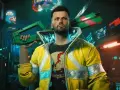 Mężczyzna w żółtej kurtce z bronią w stylu cyberpunk Orion.