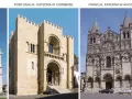 Cztery katedry w stylu romańskim: w Pizie, Coimbrze, Angoulême i Limburgu.