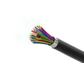 Kolorowy kabel światłowodowy z odsłoniętymi żyłami, jak wygląda kabel światłowodowy.