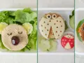 Kreative Bento-Boxen mit lustigen Tier-Sandwiches, perfekt für Kinder. Ein Bär, Marienkäfer und mehr machen gesunde Wraps kinderfreundlich.