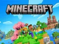 Steve y Alex exploran un mundo vibrante de Minecraft en PS5, con árboles rosados, montañas y ovejas.