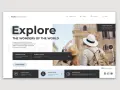 Strona główna podróży z hasłem "Explore The Wonders of the World". Ten **layout co to** zachęca do odkrywania świata.