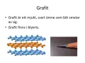 Grafits atomstruktur i lager, som visar hur detta mineral i blyerts bildar det svarta strecket.