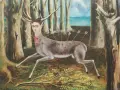 Frida Kahlo, figure emblématique du mouvement artistique surréaliste, se représente en cerf blessé par des flèches, dans une forêt.