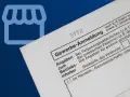 Gewerbe-Anmeldung Formular mit Laden-Symbol. Hier erfahren Sie, wie Sie ein Gewerbe anmelden.