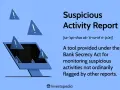 A Suspicious Activity Report (SAR) is a banking tool to monitor unusual transactions, as shown by warning signs around a computer screen.