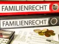 Ordner "Familienrecht" und Dokumente. Der umgangspflicht vater ist hier ein wichtiges Thema.