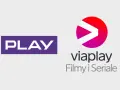 Logo PLAY obok logo Viaplay z napisem "Filmy i Seriale".
