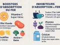 Vitamine C, viande, lentilles et avoine boostent l'absorption du fer. Évitez thé, café, phytates et calcium avec les repas pour optimiser à quel moment de la journée prendre du fer.