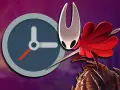 Reloj junto a Hornet de Hollow Knight. ¿Cuánto dura Hollow Knight? Averigua el tiempo de juego.