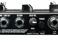 Rückseite eines Hughes & Kettner Stompman mit Anschlüssen für Input, Send/Line Out, Return, Solo Vol., Power und Lautsprecher.