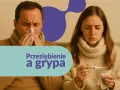 Mężczyzna z chusteczką przy nosie i kobieta z termometrem. Dyskutują, jakie leki na grypę wybrać, by szybko poczuć ulgę.