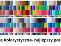 Zestawienie palet kolorów pasujących do siebie dla różnych typów urody: jesień, wiosna, lato, zima.