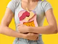 Model ludzkich organów wewnętrznych trzymany przez osobę. Czy przy anemii się chudnie? Zastanawiamy się nad tym, patrząc na układ trawienny.