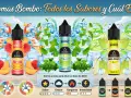 Aromas Bombo: melocotón, menta y pera helados. Elige tu sabor favorito para vapear.