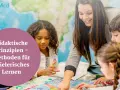 Lehrerin erklärt Kindern spielerisch die didaktischen Prinzipien.